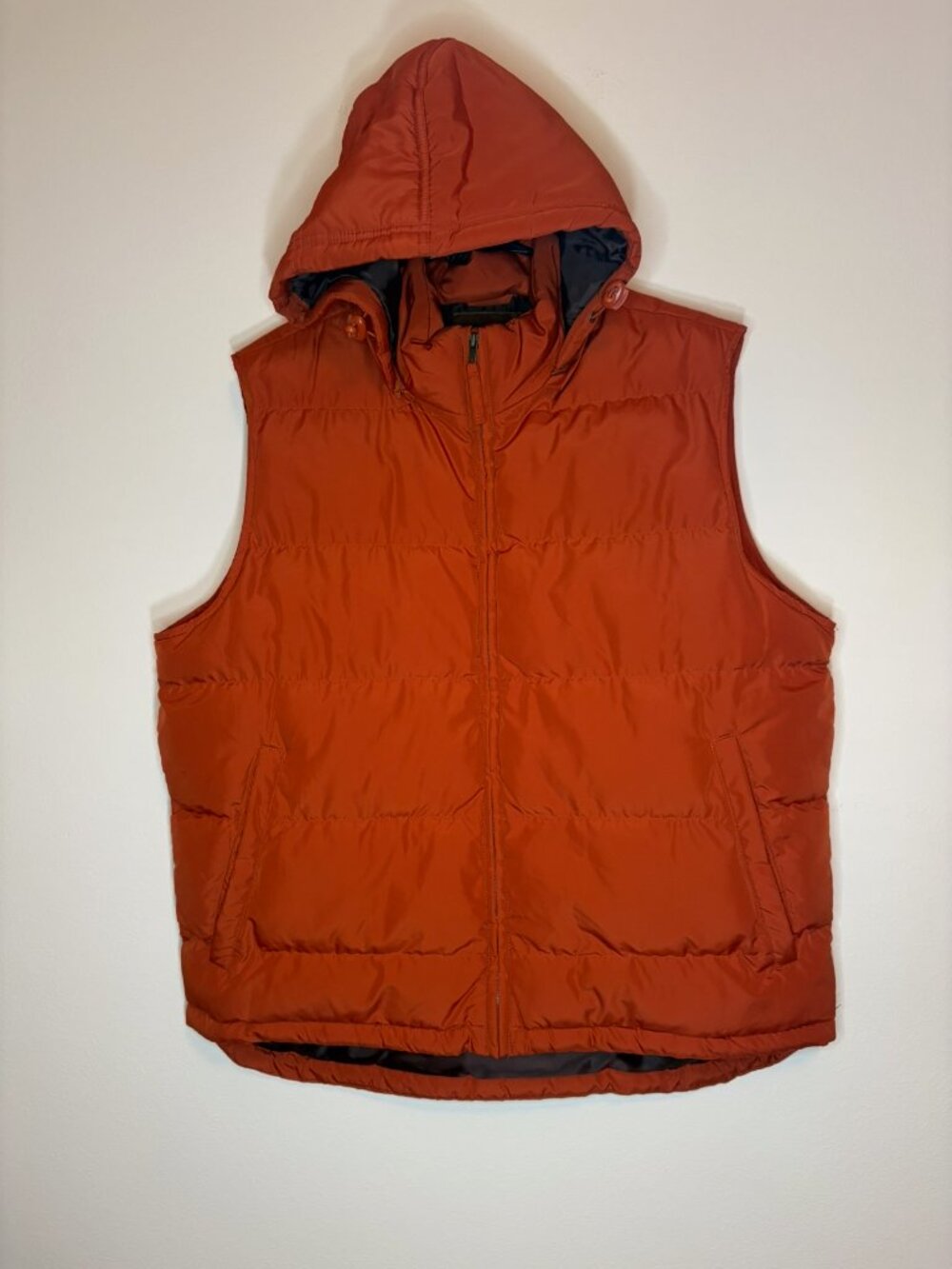 Saint John's Bay Orange Puffer Vest w/ Hood Orange Size XL